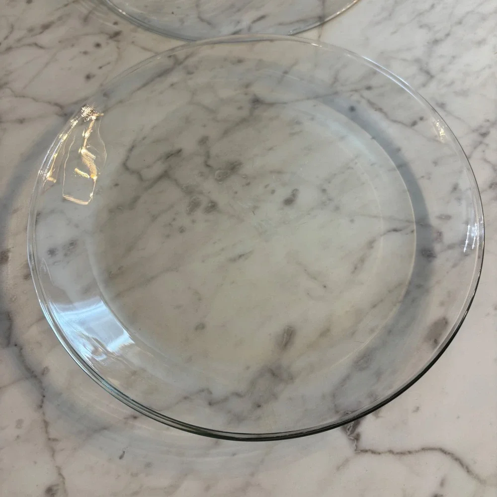 Clear Glass Microwave Plate and Vented Dome Cover Set with Red Handle
